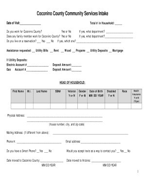 Coconino County Community Services Intake Form