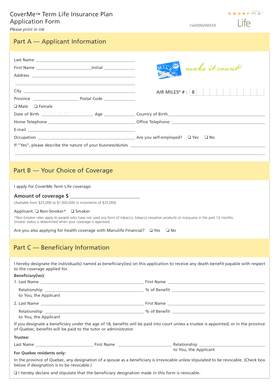 CoverMe Term Life Insurance Application Form