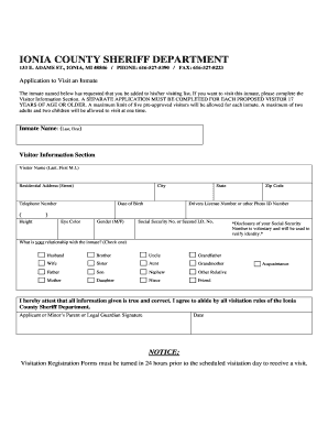 Inmate Visitation Application