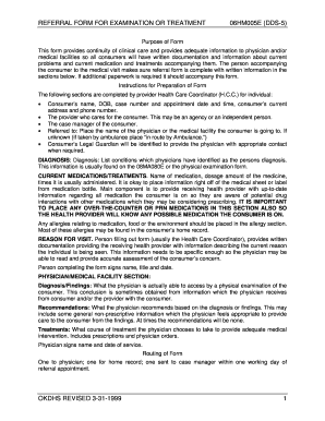 Referral Form for Examination or Treatment