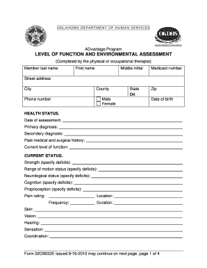 ADvantage Program Level of Function and Environmental Assessment