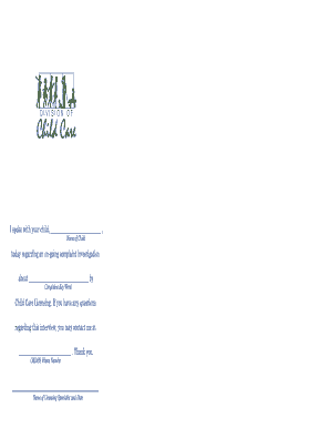 Oklahoma Child Care Licensing Complaint Interview Form