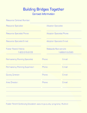 Bridge Resource Family Agreement