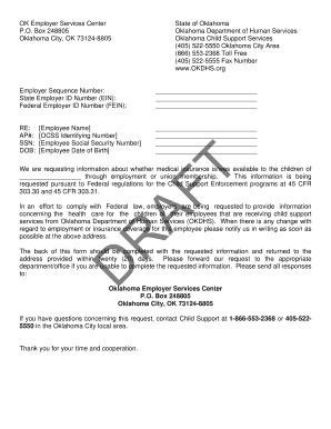 Oklahoma Employee Medical Insurance Survey