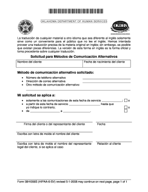 Solicitud para Métodos de Comunicación Alternativos