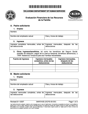 Evaluación Financiera de los Recursos de la Familia