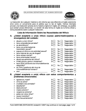Formulario de preferencia de colocación del niño