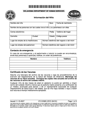 Información del Niño