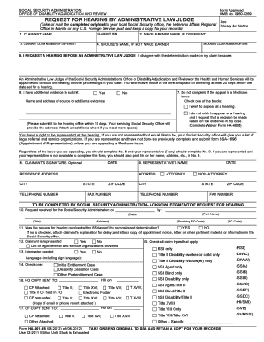 Request for Hearing by Administrative Law Judge