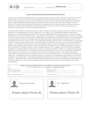 CIN Legal Data Services Consumer Authorization and Release Form
