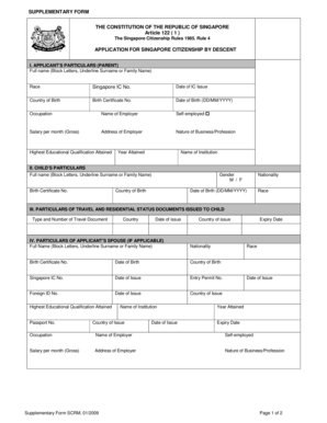 Application for Singapore Citizenship by Descent