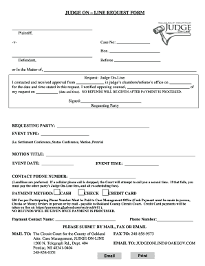 Judge On-Line Request Form