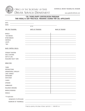 Illinois CDL Third-Party Certification Program