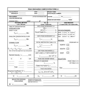 Peak Discharge Computation Form 4-1