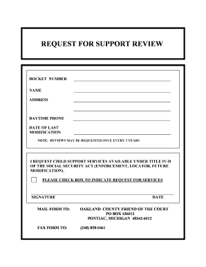 Child Support Services Request Form