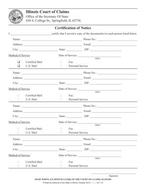Certification of Notice - cyberdriveillinois