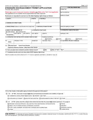 California Standard Encroachment Permit Application