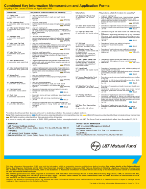 L&T Mutual Fund Application Form