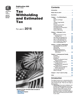 IRS Publication 505 Tax Withholding and Estimated Tax