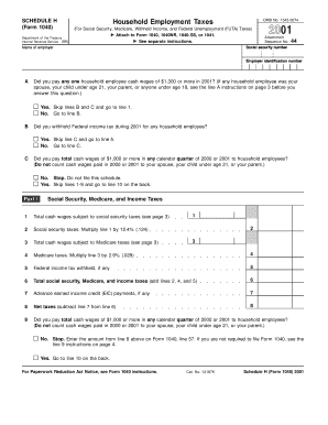 Schedule H Household Employment Taxes Form 1040