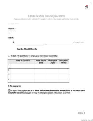 Ultimate Beneficial Ownership Declaration