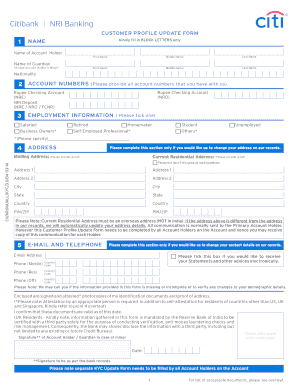 Customer Profile Update Form