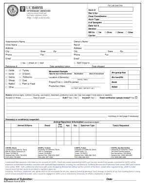 Veterinary Lab Submission Form