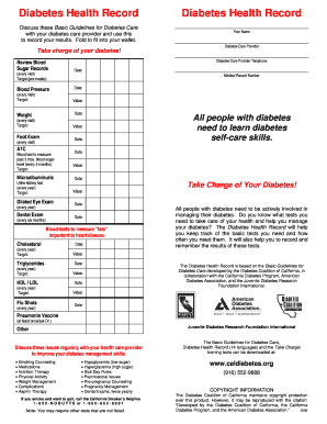 Diabetes Health Record