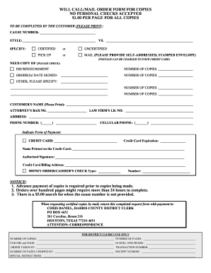 Harris County Court Document Copy Request Form