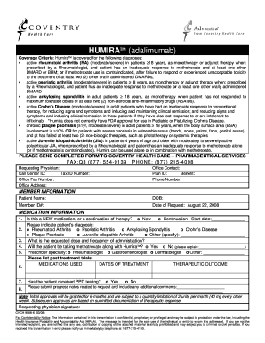 Humira Coverage Criteria Form