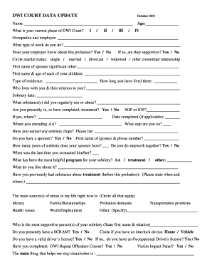 DWI Court Data Update Form