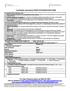 Cymbalta Prior Authorization Form