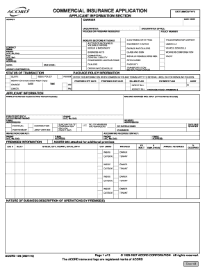 Commercial Insurance Application Form