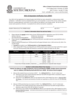 2015-16 Dependent Verification Form
