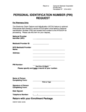 New York Medicaid Pharmacy PIN Request Form