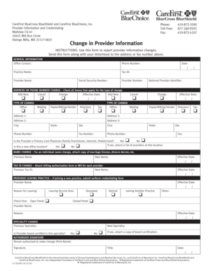 Properties of water worksheet pdf - Change in Provider Information - CareFirst