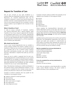 Request for Transition of Care Form
