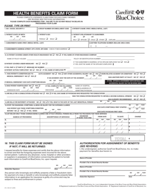 Health Benefits Claim Form