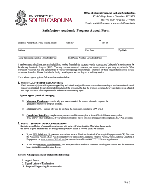 Satisfactory Academic Progress Appeal Form
