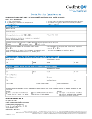 Dental Practice Questionnaire