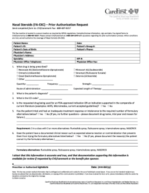 Nasal Steroids Prior Authorization Request