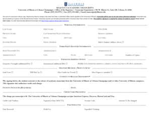 University of Illinois Transcript Request Form
