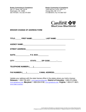 Broker Change of Address Form