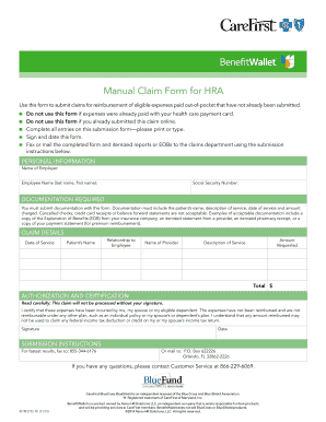 HRA Reimbursement Claim Form