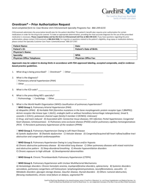 Orenitram Prior Authorization Request Form