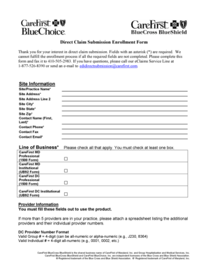 Direct Claim Submission Enrollment Form