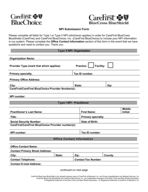 NPI Submission Form