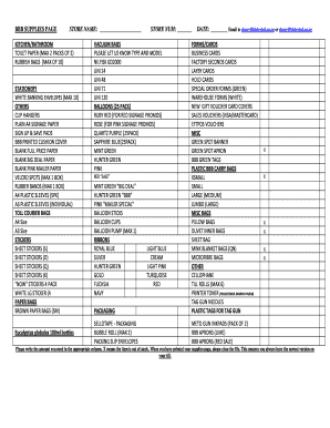 BBB Retail Supplies Order Form
