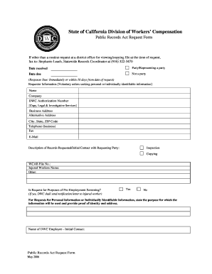 California Public Records Act Request Form