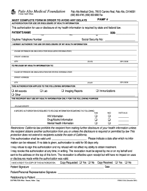 Authorization for Use or Disclosure of Health Information